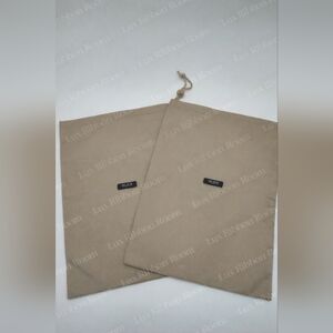 TUMI Dust Bags Set 2 Drawstring Travel Storage 14x9.5 Nylon Beige